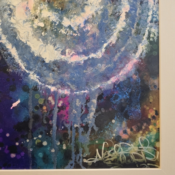 HANDCRAFTED Abstract Painting HANDMADE Artwork HANDPAINTED Wall Art Decor Framed - Picture 14 of 14